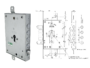 Serratura Infilare Porta Blindata triplice Foro Yale per Cilindro Europeo Scrocco+Pistoni Entrata 73 mm.206x136x30,5 DX | Mottura - immagine 2